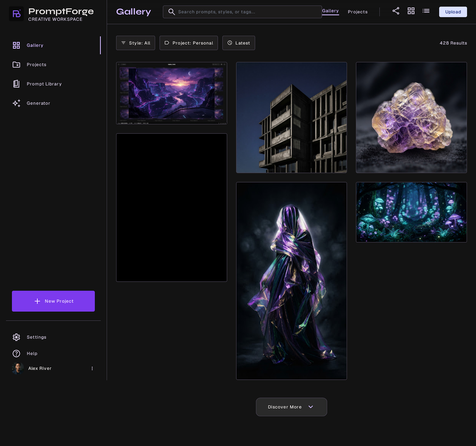 PromptForge Gallery screenshot