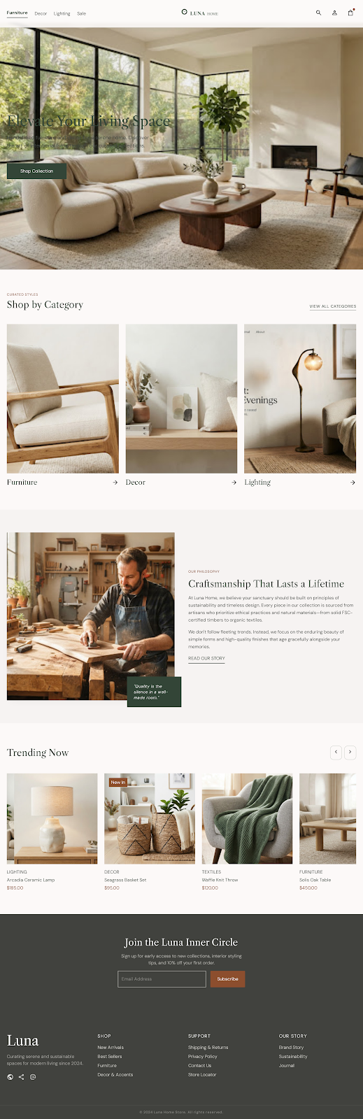 Luna Home Store screenshot